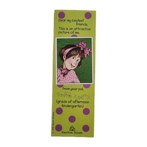 Vintage 90s Junie B. Jones Bookmark 1992 Denise Brunkus Reading List 676-76038-4